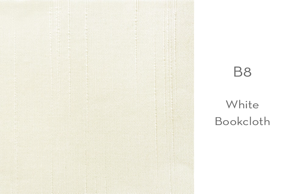 B8 white bookcloth